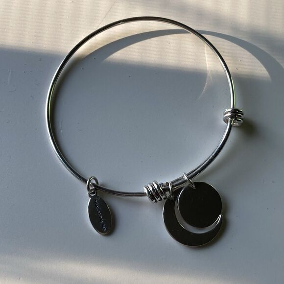 Vintage 925 Sterling Silver Charm Slider Bracelet I Love You To The Moon 13.44g - Picture 8 of 11